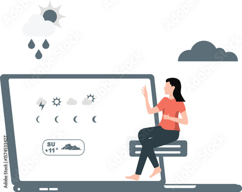 A girl is giving news updates