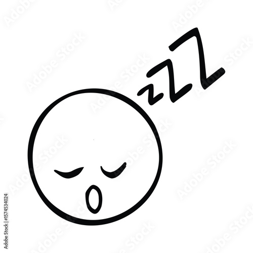 A sleeping smiley face representing dreams and rest