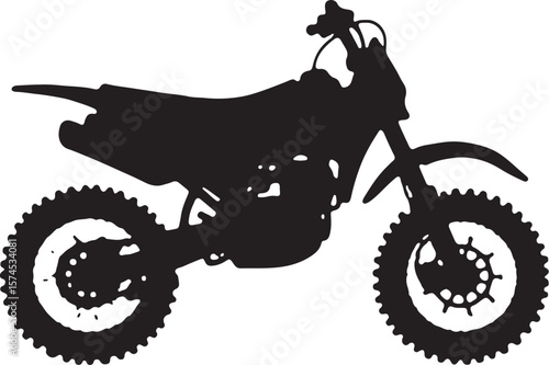 Motorbike Silhouette for Off-Road Racing Design.