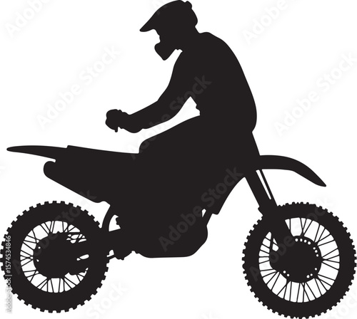 Motorbike Silhouette for Off-Road Racing Design.