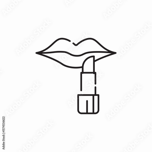 lips lipstick icon sign vector