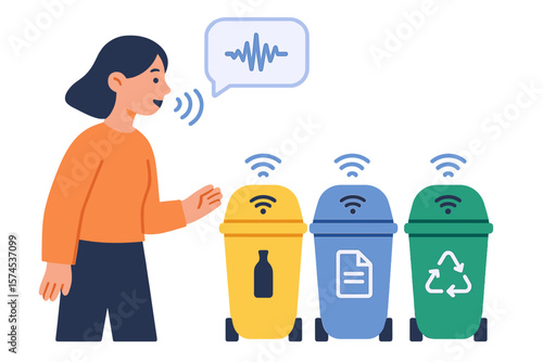Encouraging recycling through smart bins with voice recognition technology at a community park