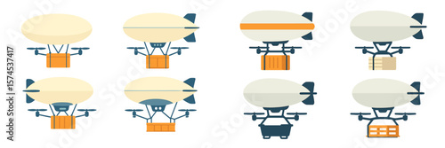 Innovative designs for hybrid airships combining blimps and drones for efficient delivery systems