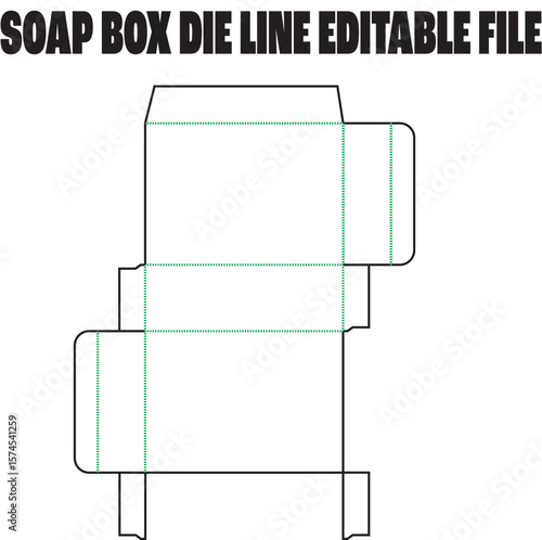 Packaging die line for soap box design box template editable