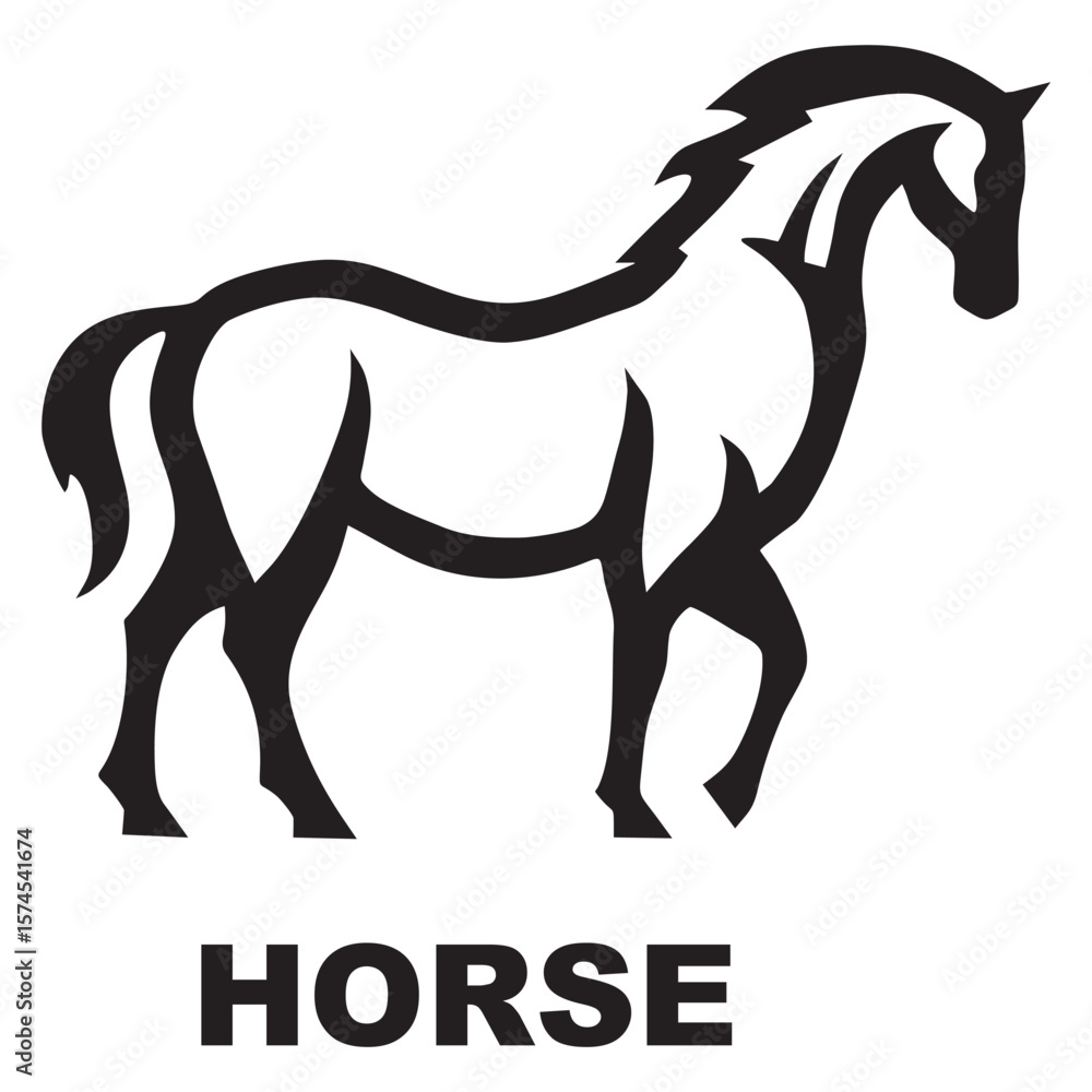 Obraz premium standing horse logo