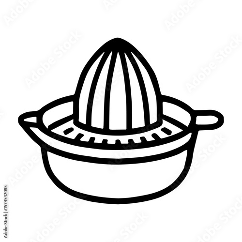 Manual Citrus Juicer Icon Vector - Kitchen Tool for Lemon and Orange Squeezing
