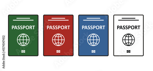 Cartoon passport and boarding pass icon. Airline tickets to fly. Airplane ticket. Boarding pass ticket. Fly tickets concept. Passport with boarding passes. flight ticket. Passenger to departure.