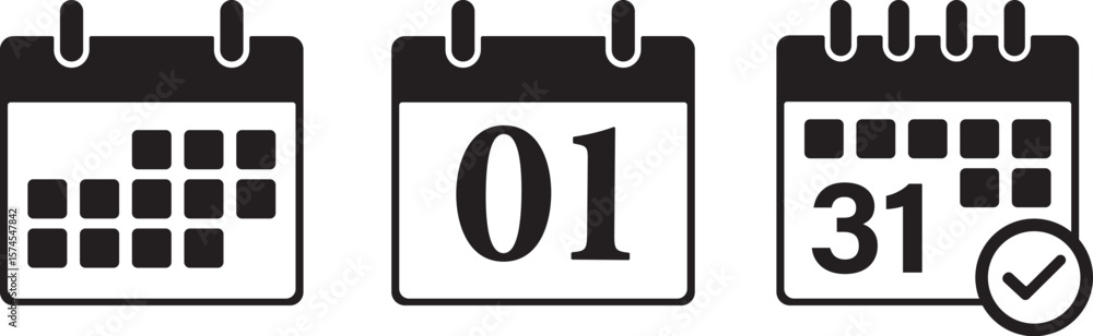Calendar icon set. Calendar planner icons for app and website. reminder organizer event signs. business plan schedule. vector symbol on transparent background. Calendar icon set. Calendar planner icons for app and website. reminder organizer event signs. business plan schedule. vector symbol on transparent background.
