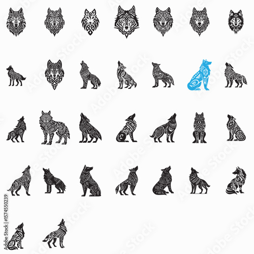 Wolf with Viking Runes SVG Bundle