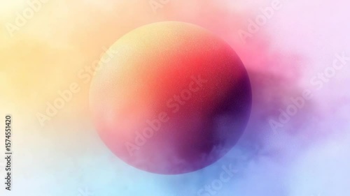 Abstract Pastel Sphere Animation with Evolving Colors and Cloud Effects creating soft transitions