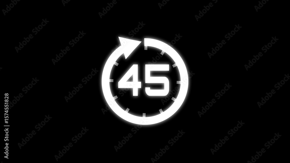 Fototapeta premium Open 24 hours number illustration. Clock icon timer number.