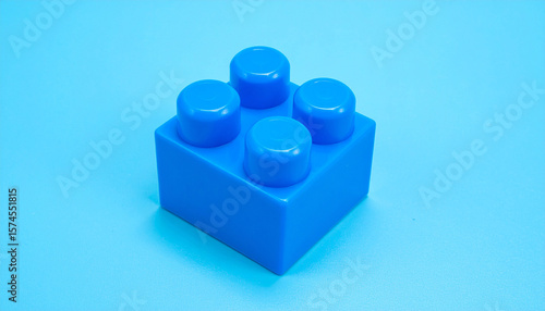 Cute 3D Block Toy Icon with Playful Colorful Design on Bright Blue Background for Kids Illustration or Educational Poster