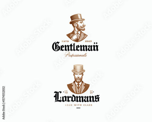 Luxury classic gentleman old money logo template for business
