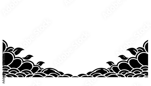 Chinese New Year frame with fortune fish silhouette, wealth and luck symbol
