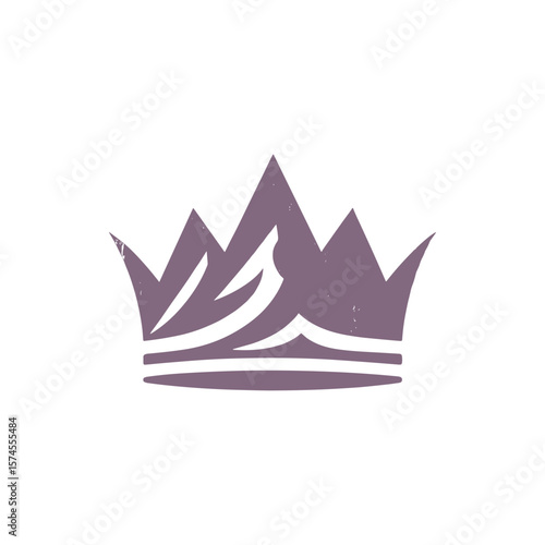 Abstract crown design featuring stylized mountains and waves, suitable for logo or branding use