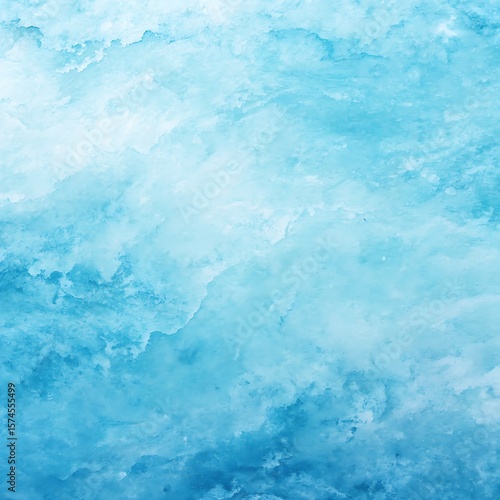 Abstract cerulean blue watercolor wash texture background wallpaper. Copy space, cold ice color art, contemporary artistic backdrop