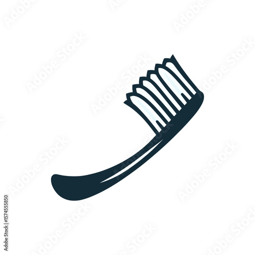A close-up of a toothbrush with bristles, isolated on a white background, symbolizing dental hygiene