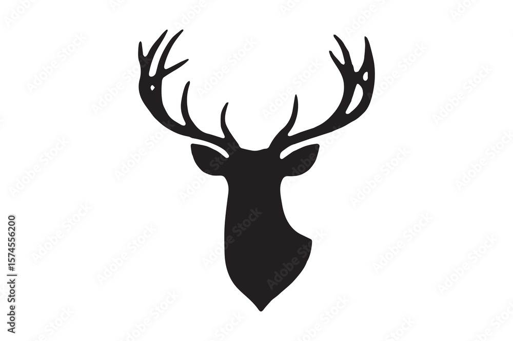 Fototapeta premium Deer Head Silhouette