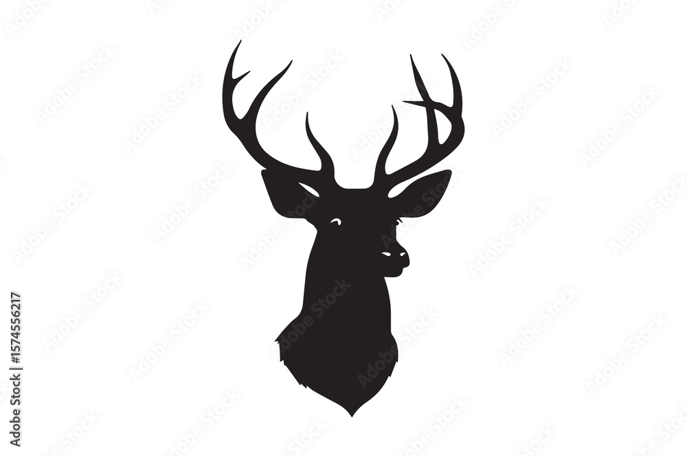Naklejka premium Deer Head Silhouette