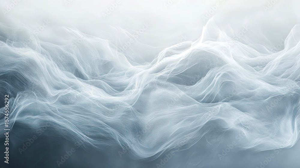 Obraz premium Abstract swirls of light gray and blue smoke