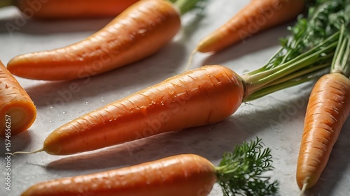 ultra high resolution realistic fresh carrot whole vegetable isolated on a clean white studio background perfect for food photography stock image collections for healthy lifestyle advertising and desi
