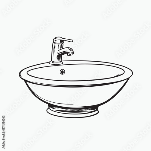 modern bathroom sink with faucet