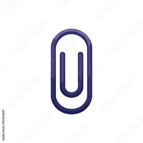 A minimalist design featuring a purple paperclip on a white background, suitable for digital use