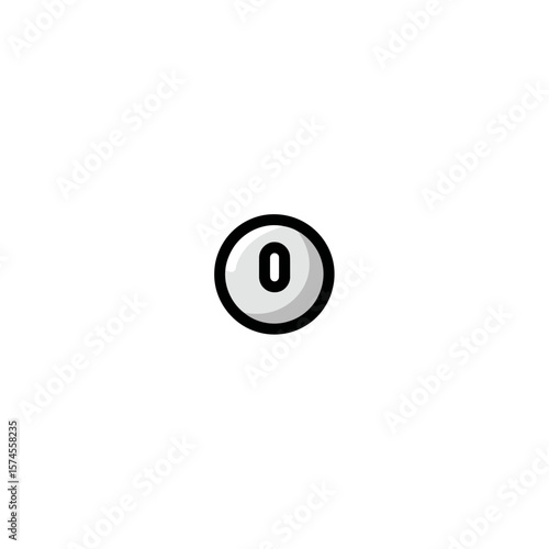 Isolated zero icon symbolizes numerical representation white background