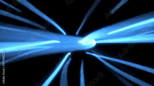 Abstract Cooling Air Flow with Blue Light and Neon Lines