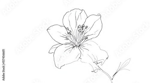 Elegant line drawing of a flower