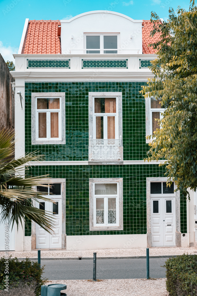Obraz premium Green Tiled Building