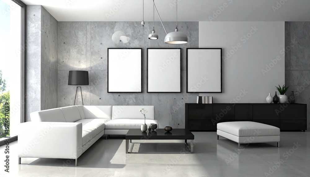 Obraz premium Modern minimalist living room (3)