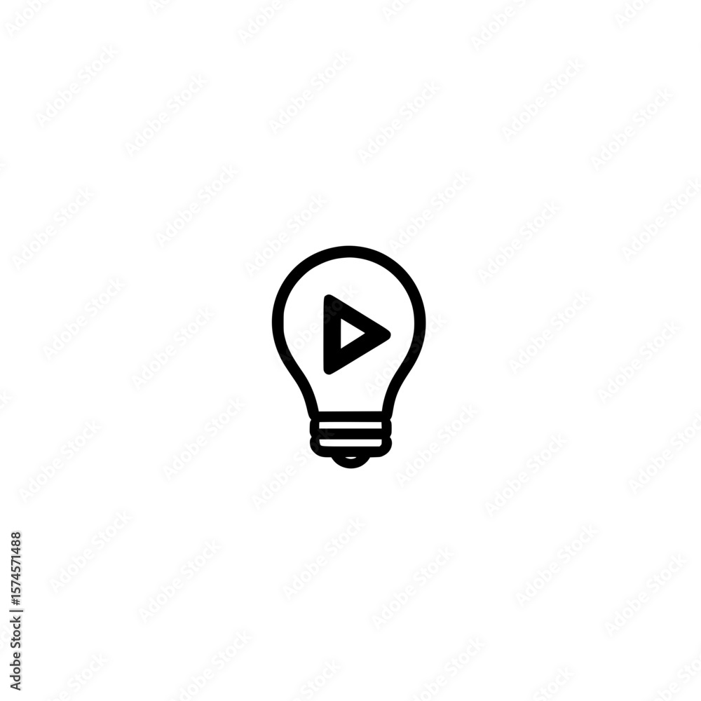 Light bulb with play button icon representing creative media and ideas in modern digital design
Light bulb with play button icon representing creative media and ideas in modern digital design