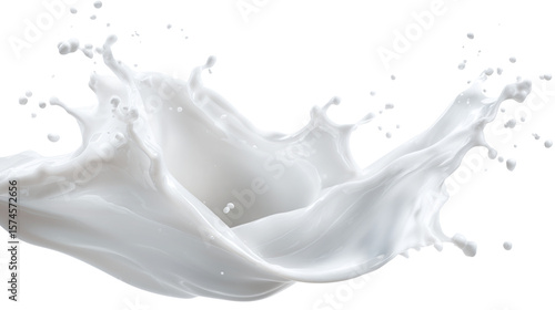 Charming image of milk waves, organic dairy, healthy ingredients, smooth texture, for baking and advertising, on transparent background.