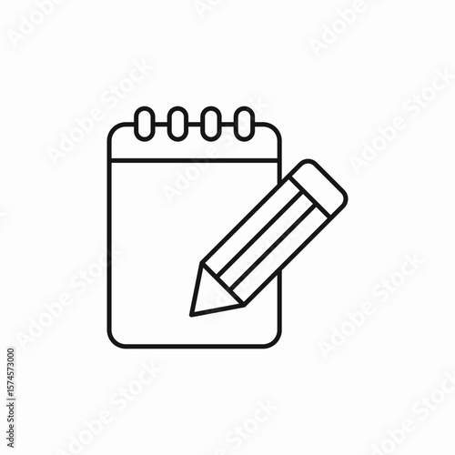 notepad pencil icon sign vector