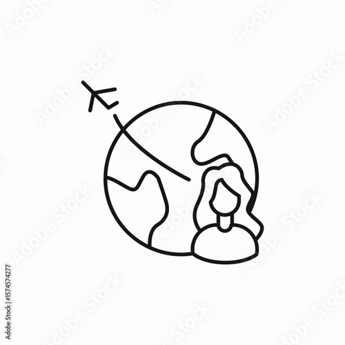 stewardess flight icon sign vector