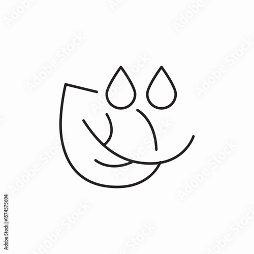 wet leaf icon sign vector