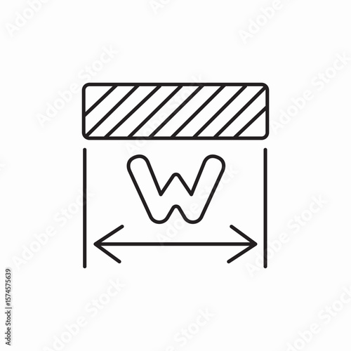 width measure icon sign vector