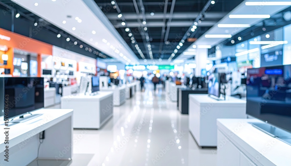 Obraz premium Blurred electronics store