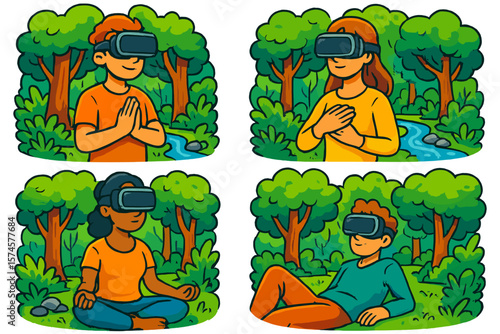Virtual reality immersion in nature offers a calming escape for individuals seeking relaxation and mindfulness