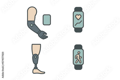 Advanced prosthetics and health monitoring devices demonstrate innovation in medical technology and rehabilitation solutions