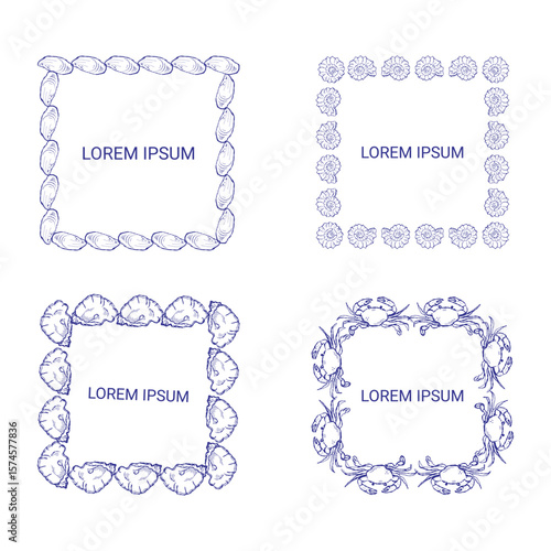 Detailed illustration of mussels and shellfish in a marine setting. Hand-drawn bivalves shown with artistic textures and ocean-inspired colors.