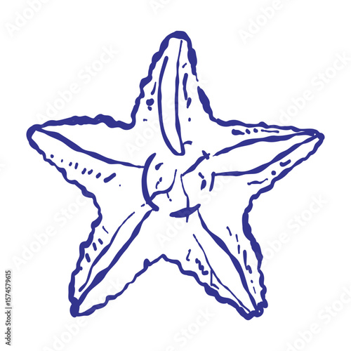 Hand-drawn starfish and underwater reef design capturing coastal and oceanic elements. Seamless pattern perfect for textile and decorative backgrounds.