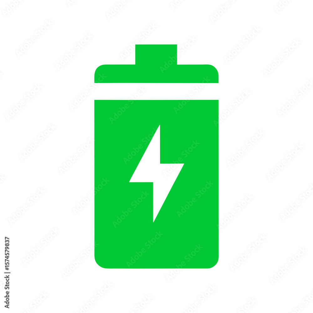 Minimalist green battery with energy leaf icon for clean technology and power sustainability Minimalist green battery with energy leaf icon for clean technology and power sustainability