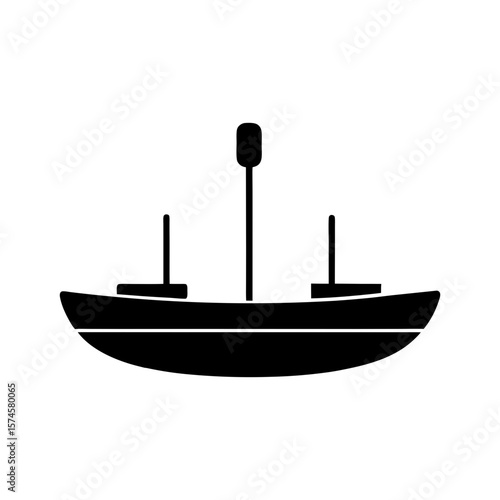 Silhouette of paddle boat with rotating blades visible for lake rides and water activity fun