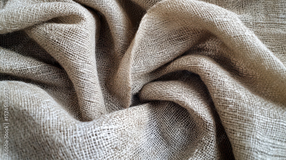 Fototapeta premium Close-up view of natural linen fabric texture.