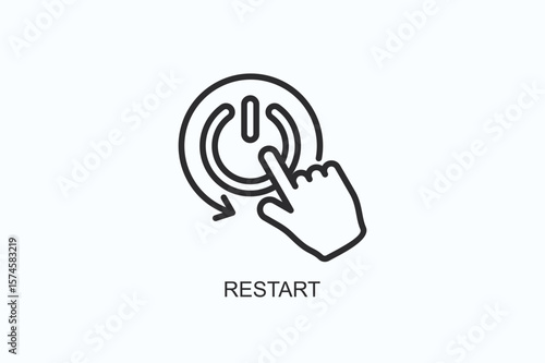 Restart Icon Or Logo Isolated Vector Illustration