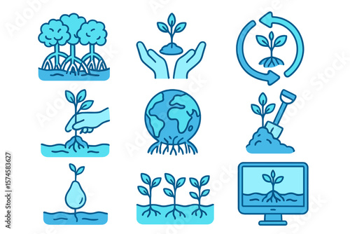 Planting trees and nurturing growth in diverse environments showcases the importance of ecological restoration and sustainability efforts