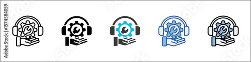 Tech Support Icon Pack Multistyle Illustration