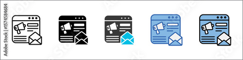 Email Campaign Icon Pack Multistyle Illustration
